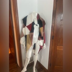 Grace & Lace Multicolor Cozy Wrap Poncho